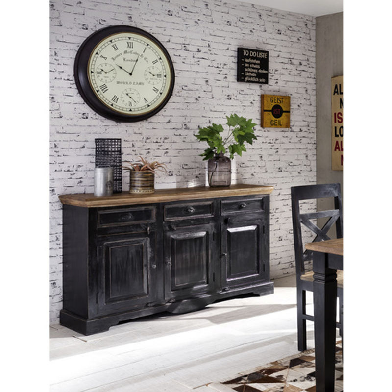 SIT Sideboard CORSICA aus Mangoholz und MDF in Schwarz/Honig, B/H/T: 150 x 90 x 40 cm - Bild 2
