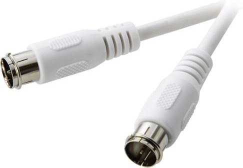 SpeaKa Professional SAT Anschlusskabel mit F-Quickstecker in Weiß, Länge: 10,00 m, 75 dB - Bild 1