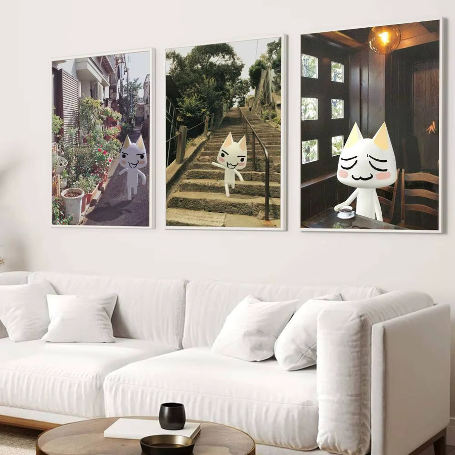 Inoue Toro Cat 3D selbstklebendes Kunstposter in Multicolour, modernes Motiv mit Tier-Design für deine Wanddekoration - Bild 2
