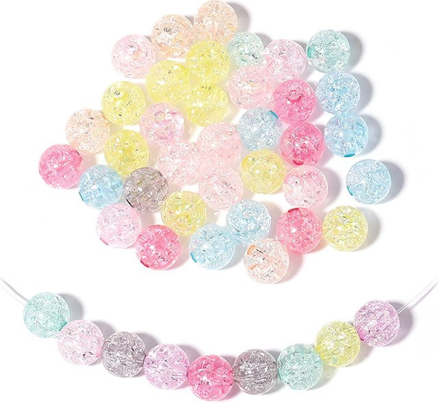 lingsai Crackle Perlen, Acryl, Runde Spacer, Unisex - Bild 1