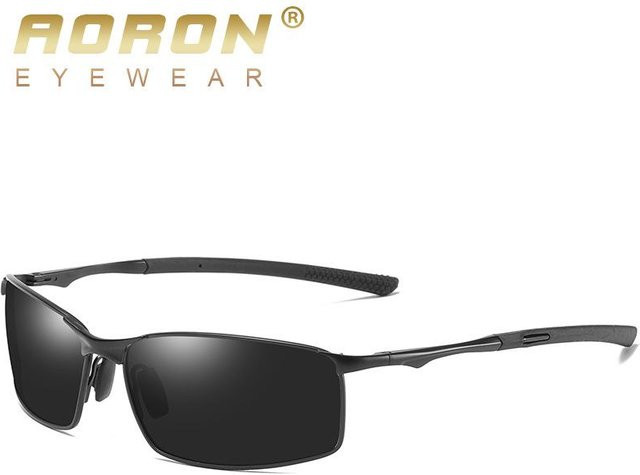 AORON Sonnenbrille, Vollrand, Metall, rechteckig, Unisex, schwarz, polarisiert - Bild 1