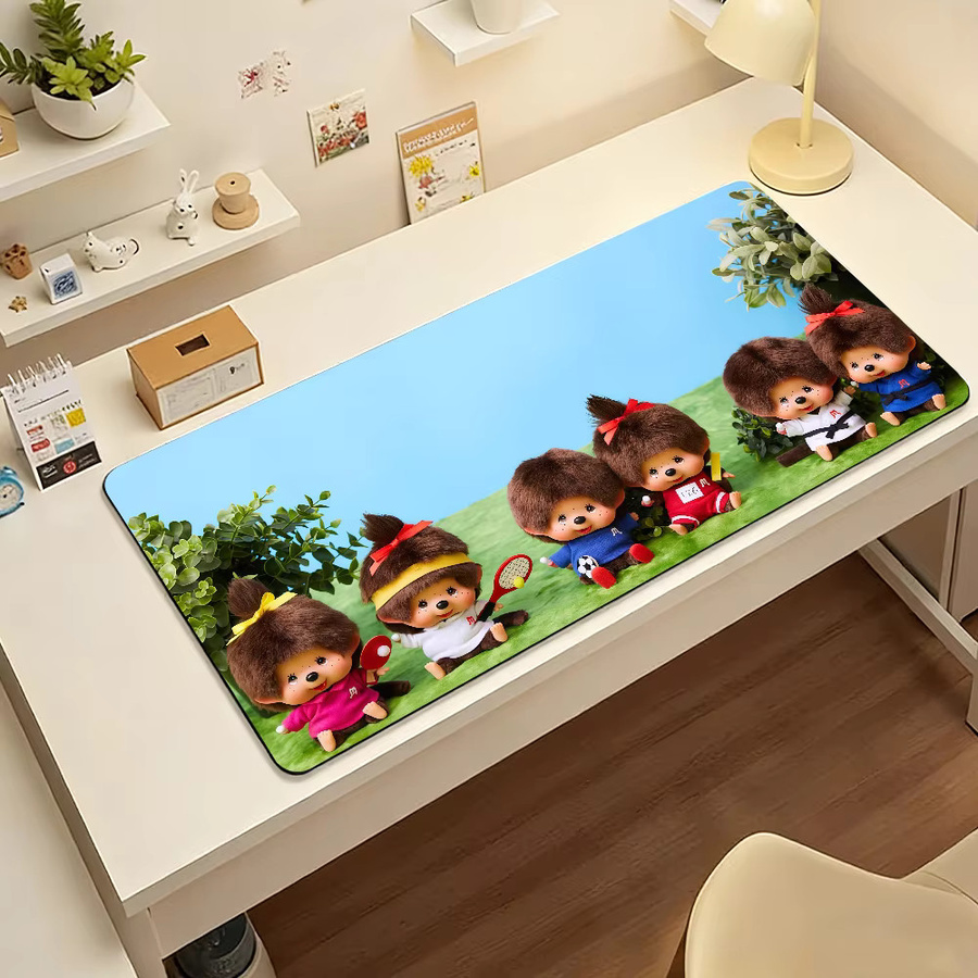 M-Mon-chhi-chiES XXL Mauspad in Multicolour, rutschfeste Schreibtischunterlage aus Gummi für Gaming und Büro - Bild 6