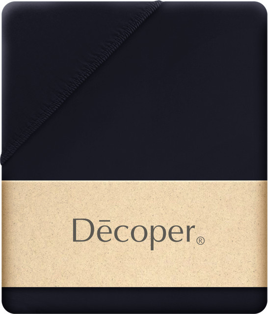 Decoper Mako-Feinjersey Spannbettlaken aus 100% Baumwolle, Farbe: Schwarz, Breite: 120 cm, Länge: 200 cm - Bild 1