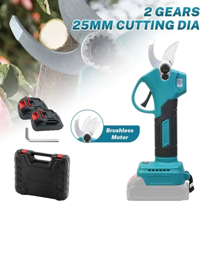 Bromose Akku-Astschere mit bürstenlosem Motor in Blau, elektrisches Astschneidewerkzeug mit 25 mm Schnittbereich und 21-V-Lithium-Akku für die Gartenpflege - Bild 7