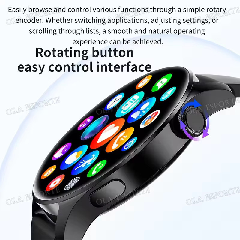 Ola Esporte Smartwatch in Schwarz mit Bluetooth-Anruffunktion, Gesundheitsüberwachung und Wasserfestigkeit für Herren und Damen - Bild 2