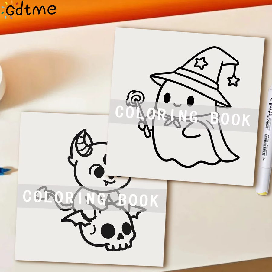Spooky Friends Malbuch für Erwachsene mit niedlichen Halloween-Kreaturen in Multicolor zur Entspannung und zum Stressabbau - Bild 5