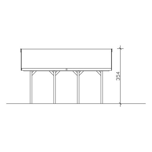 Skan Holz Carport Wallgau Satteldach aus Nadelholz in Grau mit Dachschindeln B/T: 620 x 600 cm, Höhe: 354 cm - Bild 3