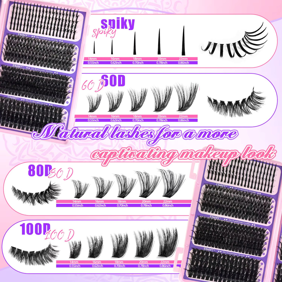 EIMNY Künstliche Wimpern, Natürlich, Einzelbox - Bild 5