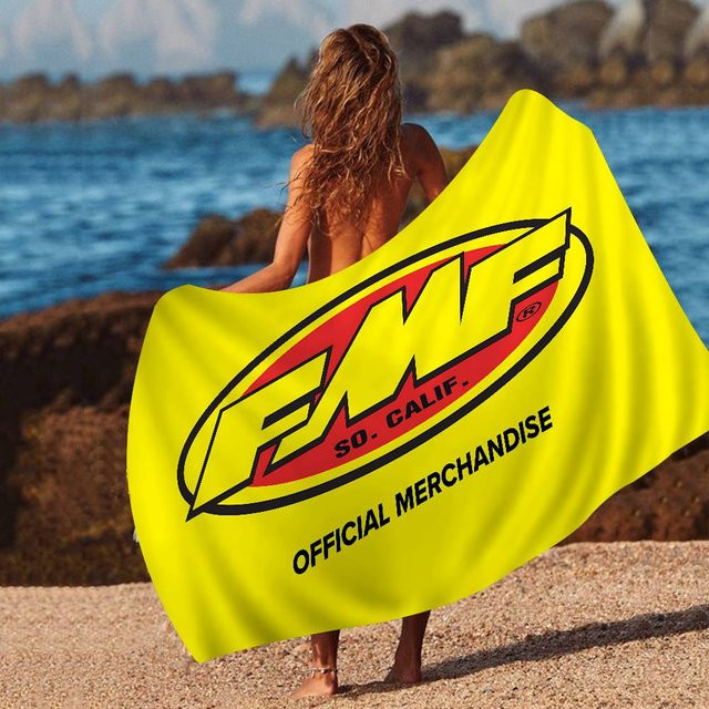 Fmf Racing Logo Mikrofaser Strandtuch, gelb, B/H: 50 x 100 cm - Bild 1