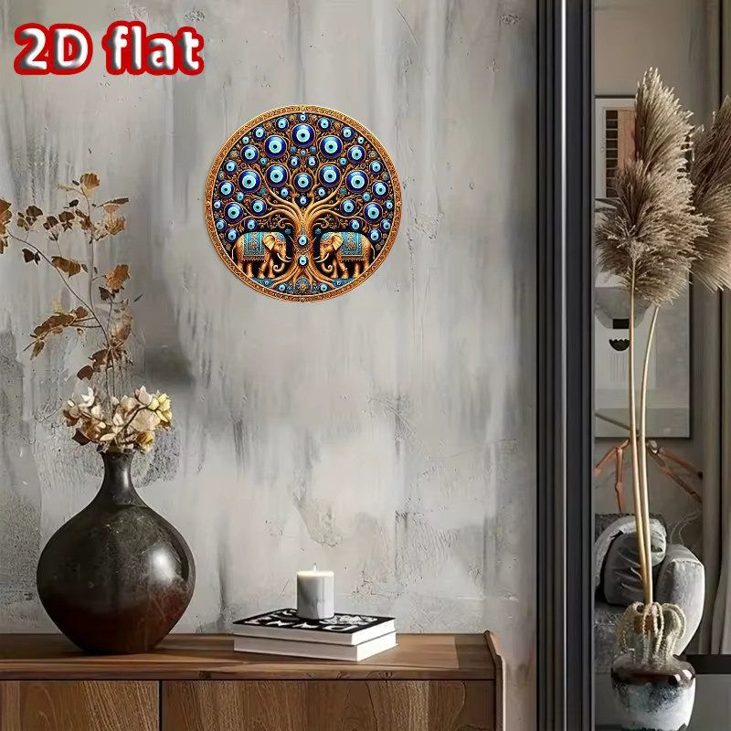 CIFBUY Türkische Böses-Auge Metall-Wanddekoration, rundes orientalisches Metallschild mit vorgebohrten Löchern, Durchmesser: 19,81 cm - Bild 4