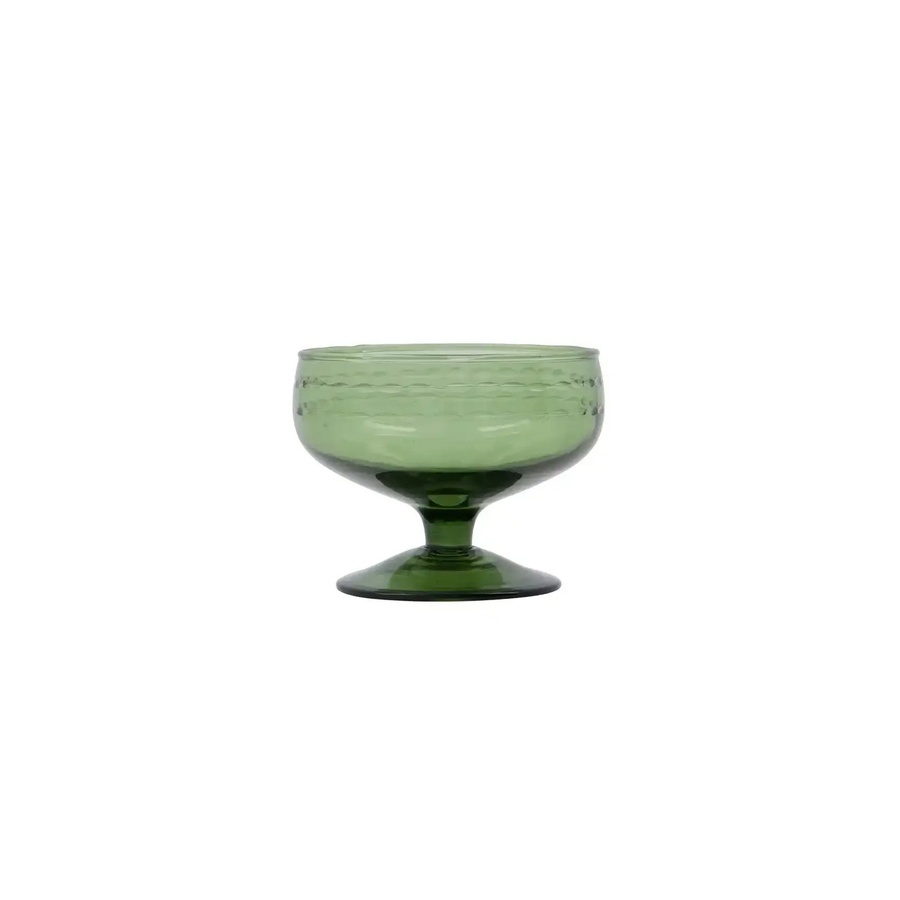 House Doctor Dessertschale aus grünem Glas im Vintage-Design, Durchmesser: 11 cm - Bild 1