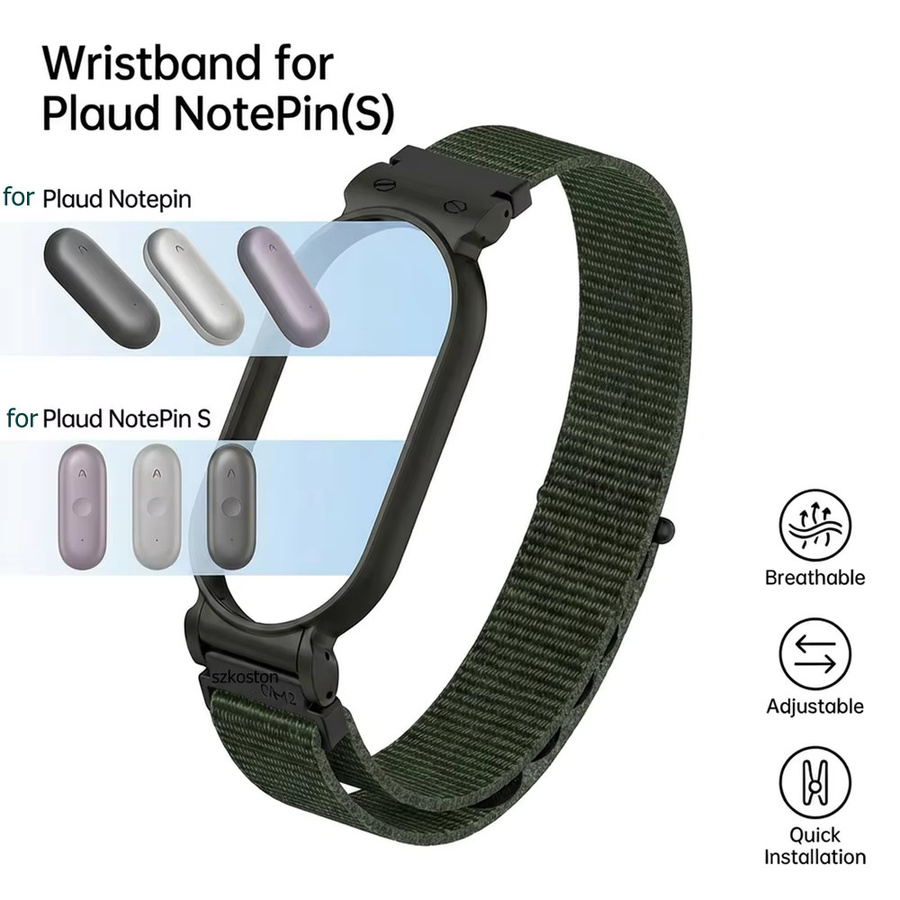 PLAUD NotePin S Ai Nylon-Armband mit Metallgehäuse in Schwarz für dein KI-Diktiergerät - Bild 2