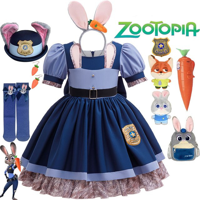 Disney Zootopia Judy Hopps Kaninchen-Offizier-Uniform-Kleidanzug, Rollenspiel - Bild 1