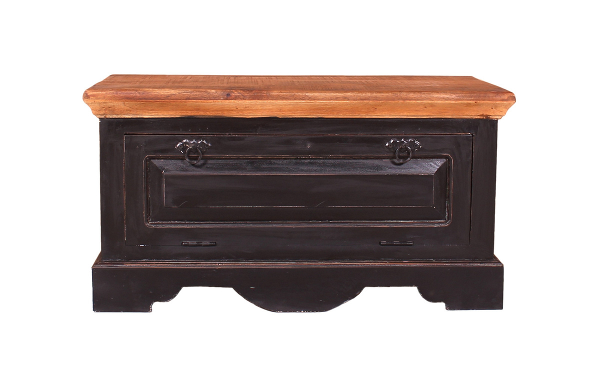SIT Schuhschrank CORSICA aus Mangoholz und MDF, 1-türig, Schwarz/Braun, B/T/H: 40 x 22 x 85 cm - Bild 1
