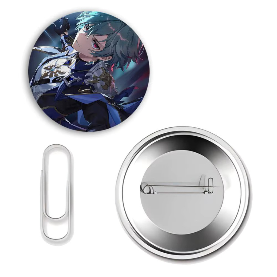 Genshin Impact Lohen Abzeichen Runde Kunstbrosche, Unisex - Bild 7