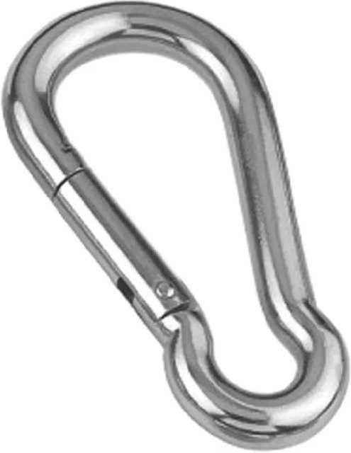 Seilflechter Karabinerhaken aus verzinktem Stahl in Silber, B/T/H: 5,0 x 5,0 x 5,0 mm - Bild 1