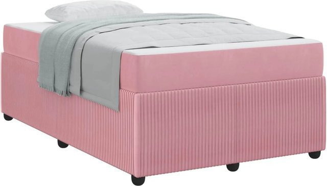 vidaXL Bettrahmen mit Matratze in Rosa aus Stoff, B/T/H: 120 x 190 x 66 cm - Bild 1