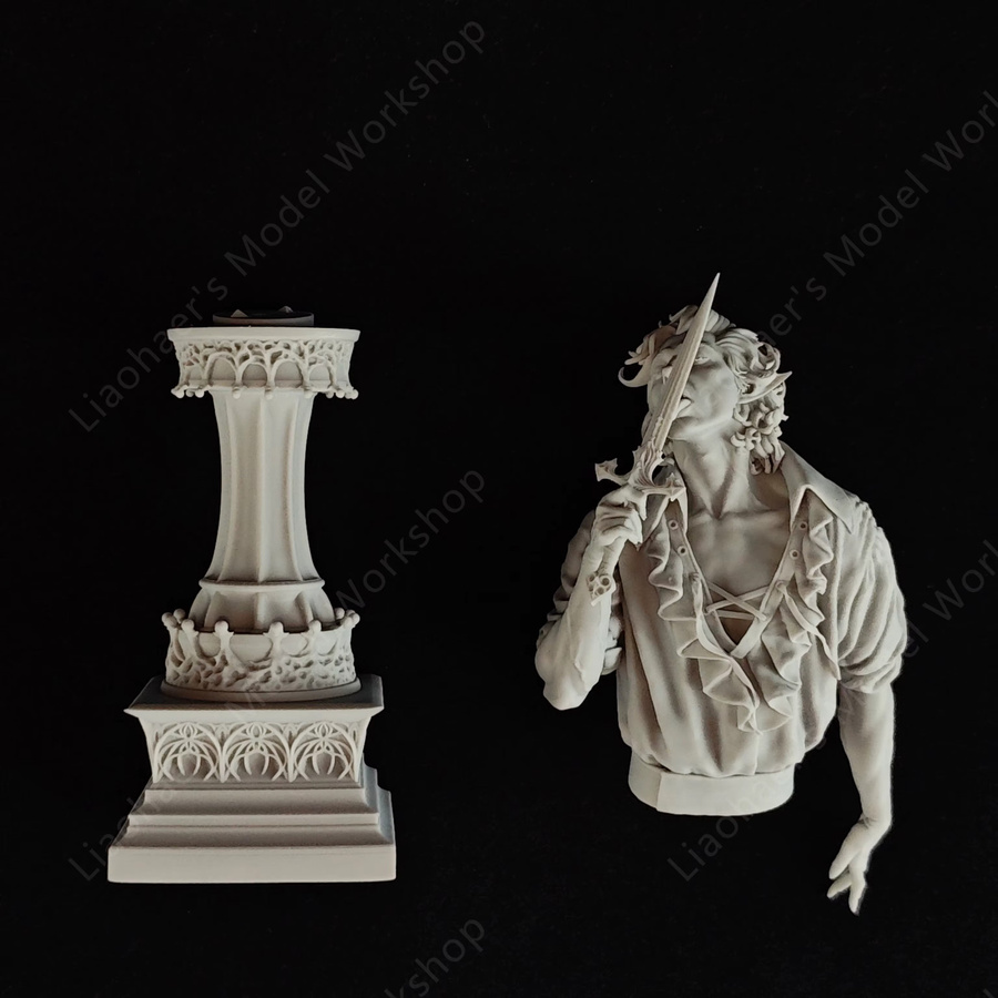 HENGSHI Astarion Büste, Fantasy, Figur Statue, 1/10 Maßstab, Grau - Bild 2