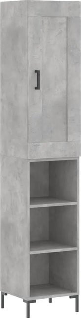 vidaXL Highboard in Betongrau mit Schranktüren und offenen Regalen, Wandmontage, B/T/H: 34,5 x 34 x 180 cm - Bild 1