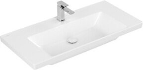 V&B Schrank-Waschtisch Subway 3.0 Eckmodell in Weiß mit 1 Handtuchhalter und Überlauf B/T: 100 x 47 cm - Bild 1