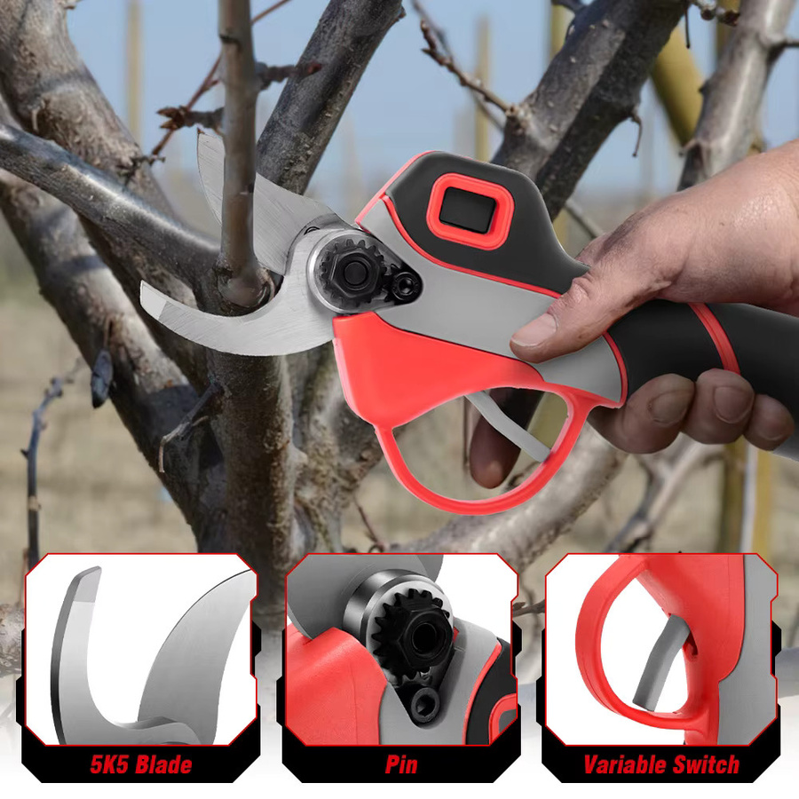 ONEVAN 4Gears Bürstenlose elektrische Gartenschere in Rot für Makita 18V LXT Akkus mit 30mm Schneidkapazität - Bild 4