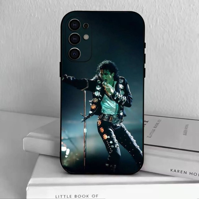 MJ-Michael Jackson Handyhülle aus schwarzem Silikon für Samsung Galaxy S24 FE - Bild 1