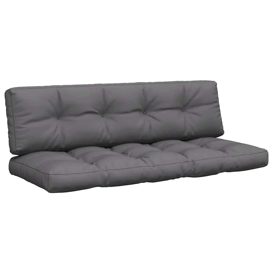 vidaXL Palettenkissen 2-teiliges Set aus Polyester in Anthrazit, UV-beständig und wasserabweisend, B/T/H: 60 x 60 x 12 cm - Bild 2