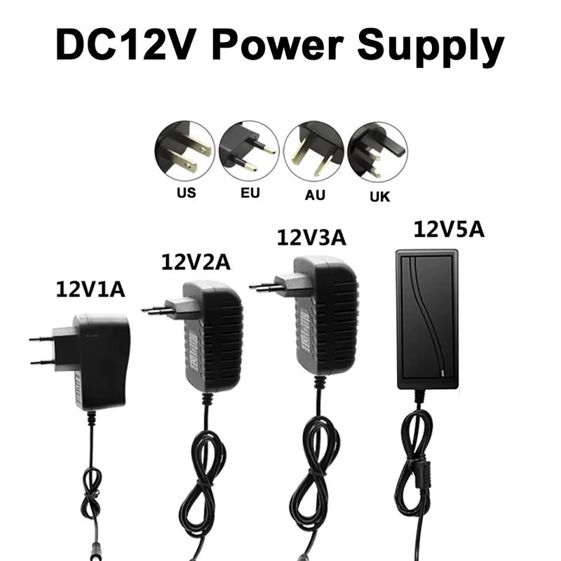 YSRSAI Netzteil Adapter Konverter für LED Streifen, DC 12V 24V, 100V-240V, Schwarz - Bild 2