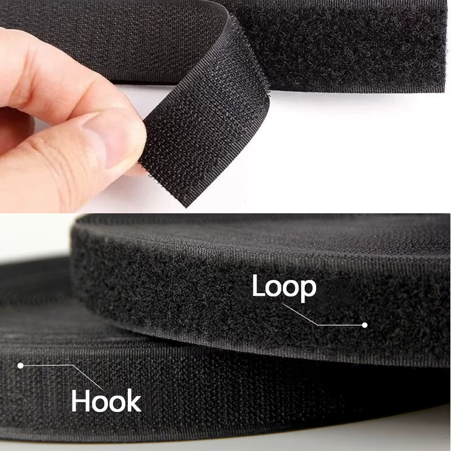 Klettband aus Nylon in Schwarz für Basteln und Nähen, Breite: 20–50 mm - Bild 2
