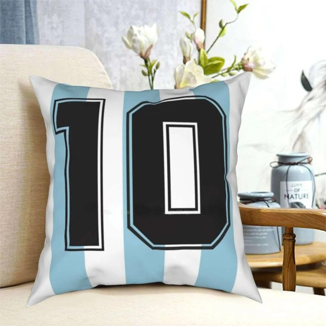 GUOYU HOMEDECOR Kissenbezug Argentinien Fußball Design Maradona Messi Schwarz B/H: 40,64 x 40,64 cm - Bild 1