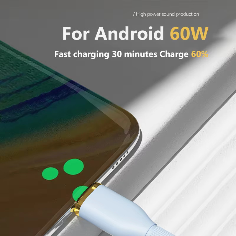NNBILI Flüssigsilikon USB-A auf USB-C Schnelllade-Datenkabel 100 W in Weiß - Bild 4