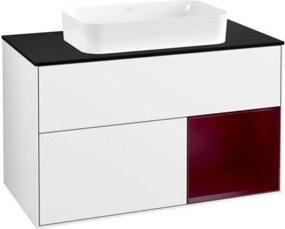 V&B Waschtischunterschrank Finion mit Wandbeleuchtung in Weiß, Breite: 100 cm, Tiefe: 60,3 cm - Bild 1