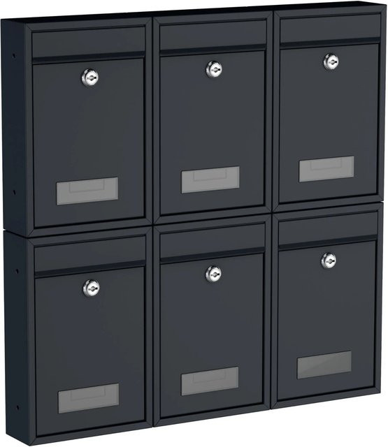 BASI Briefkasten Set Basi in Matt Anthrazit 6er Pack - Bild 1