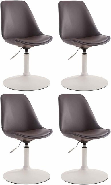 CLP 4er Set Esszimmerstühle Maverick in Grau aus Kunstleder, höhenverstellbare Drehstühle mit Trompetenfuß und modernem Design - Bild 1