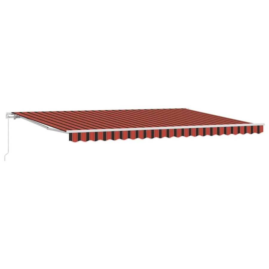 vidaXL Markise aus Polyester in Orange und Braun mit manueller Bedienung und Faltarmen, B: 500 cm, T: 300 cm, H: 165 cm - Bild 2