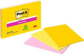 Post-it Super Sticky Notes Meeting Notes in Gelb, Grün und Pink, 3 Blöcke à 45 Blatt, B: 15,2 cm, H: 10,1 cm, PEFC-zertifiziert - Bild 1