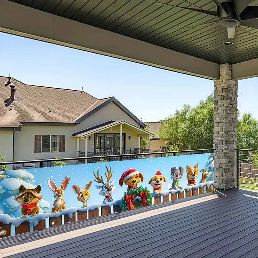 VIKAMA Weihnachtshintergrund mit Tier-Motiv, Multicolor, Banner für Party und Fotografie - Bild 2