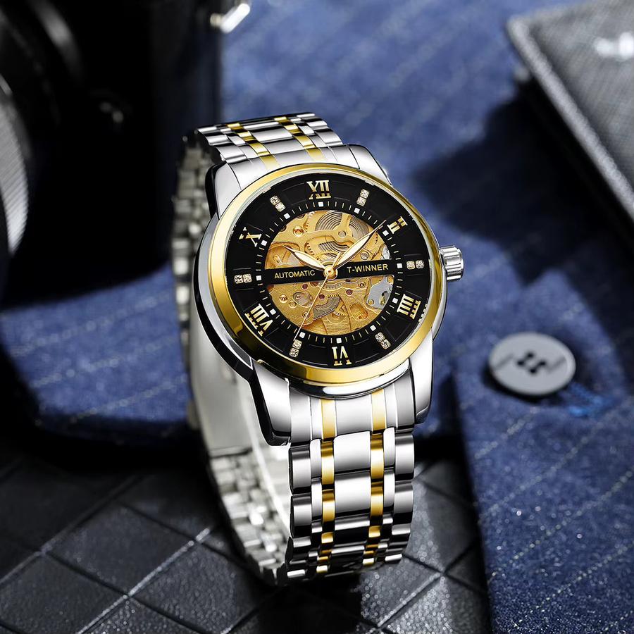 WINNER Armbanduhr, Automatik, Skelett, Schwarz, Edelstahl, Herren - Bild 5