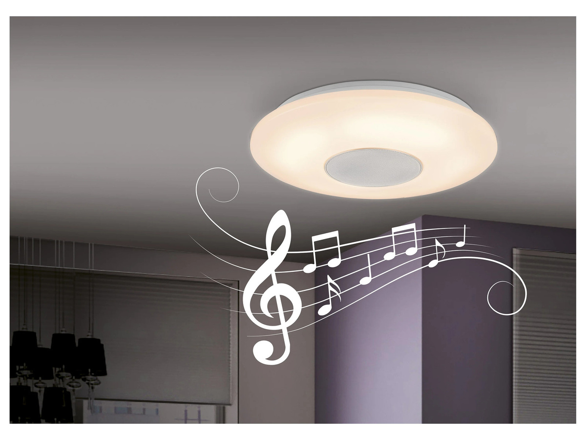 LIVARNO HOME LED-Deckenleuchte mit Bluetooth-Lautsprecher, dimmbar, RGBW, weiß - Bild 2
