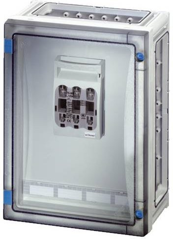 Hensel Sicherungshalter 3-polig 125 A 800 V in Weiß und Transparent - Bild 1