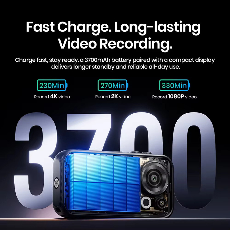 FOSSiBOT F116 Pro 5G Robustes Mini Smartphone in Schwarz mit Dimensity 7300, 256GB Speicher, 4 Zoll HD-Bildschirm, 3700mAh Akku und Android 16, IP68 zertifiziert - Bild 4