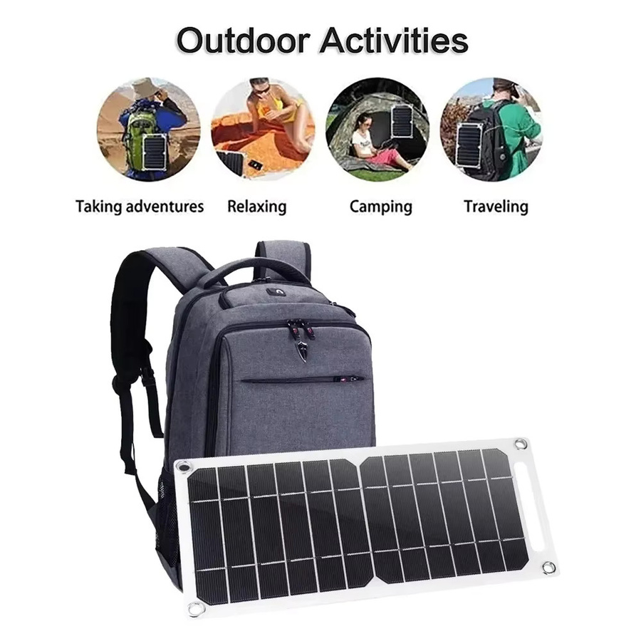 EESBAO Solarpanel mit USB, 25-35W, wasserdicht, Schwarz, für Camping und Outdoor-Wandern - Bild 3