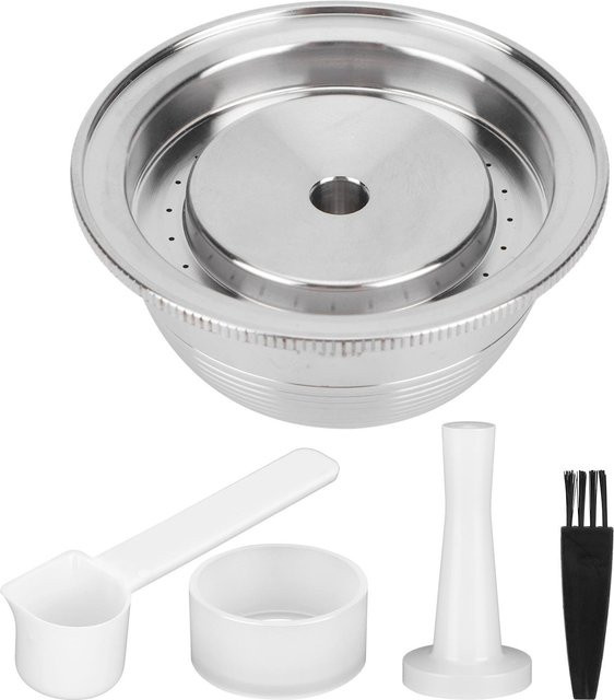 Wiederverwendbares Kaffeekapsel-Set aus Edelstahl für Nespresso Vertuo Plus, Farbe: Weiß/Silber - Bild 1
