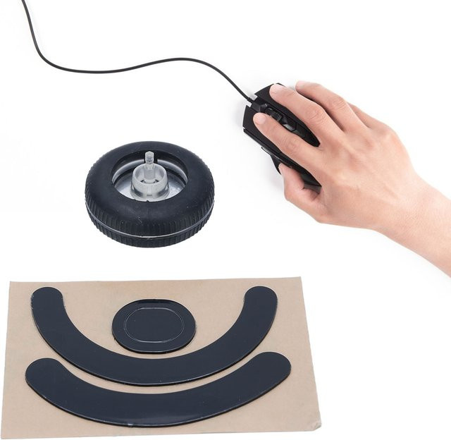 Logitech Ersatz-Mausrad in Schwarz mit Anti-Rutsch-Fußaufkleber für G403 G603 G703 - Bild 1