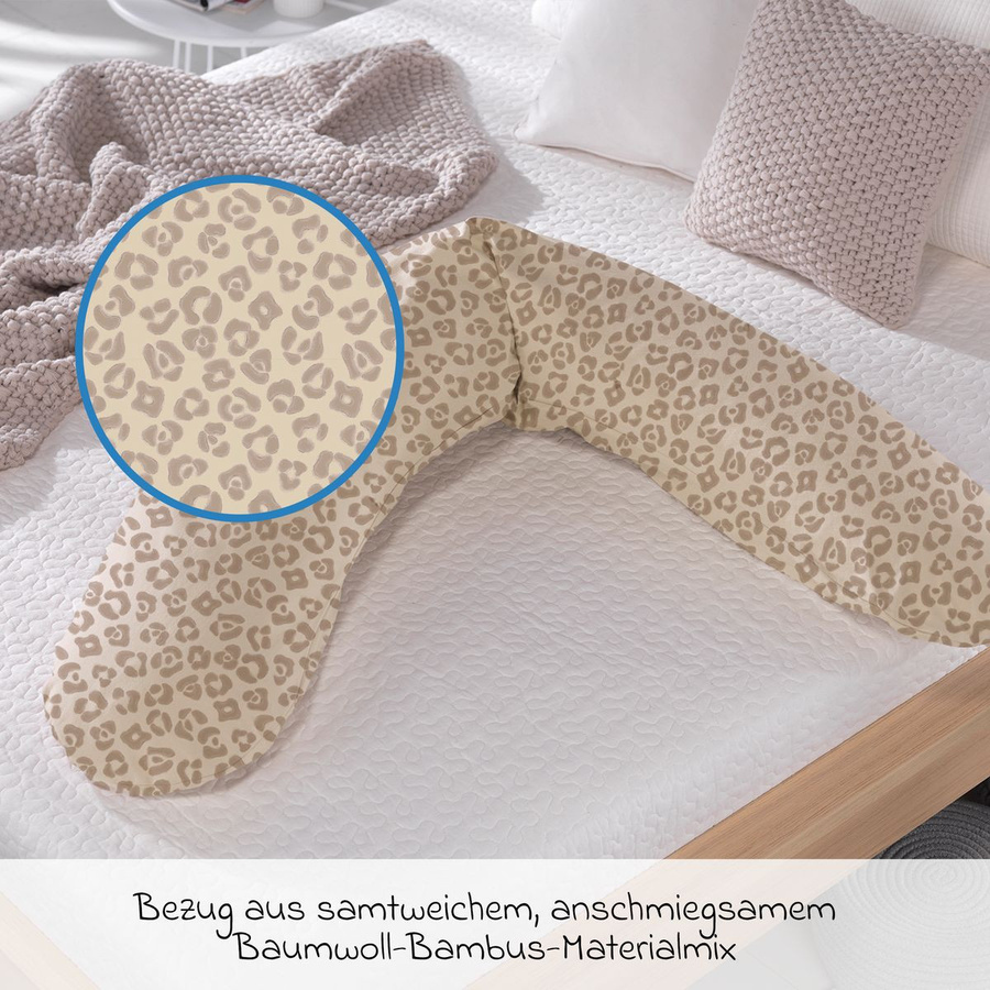 Theraline Ersatzbezug für das Original Stillkissen aus Bio-Baumwolle Bamboo in Beige, 190 cm - Bild 2
