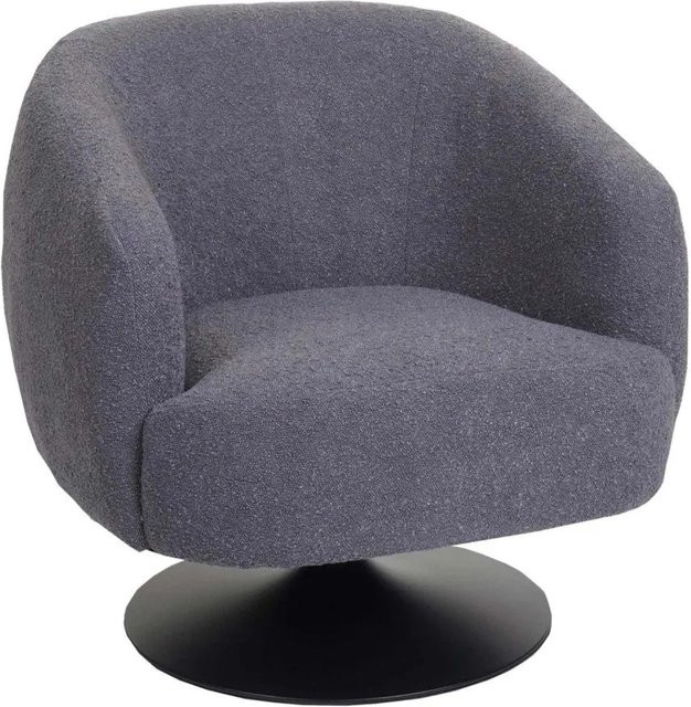 MCW Lounge-Sessel J76 drehbar aus Bouclé-Stoff und Metall in Dunkelgrau - Bild 2
