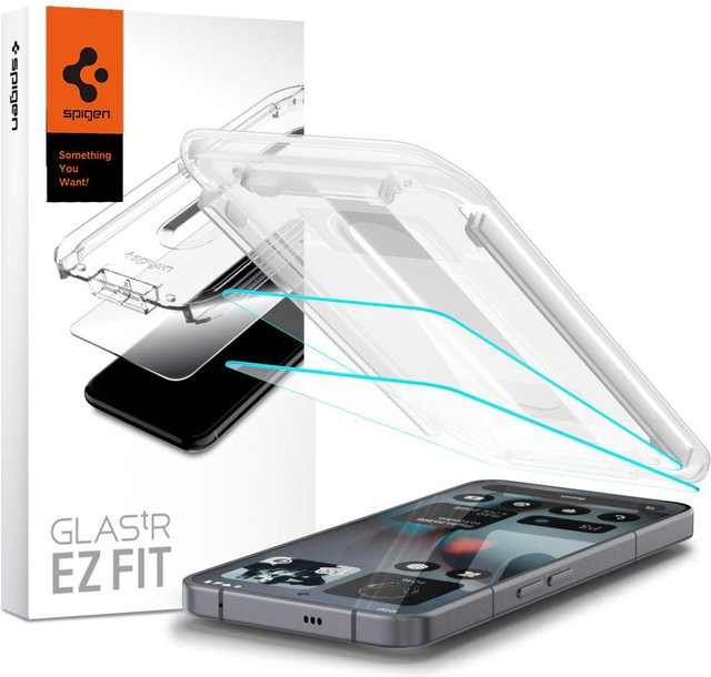 Spigen GlastR EZ FIT Schutzfolie aus gehärtetem Glas für Nothing Phone (3), transparent, 2er-Set, AGL10165 - Bild 1