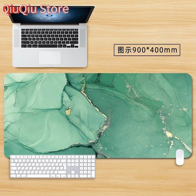 Potdemiel Mauspad Marmor Design in Grün, XXL Schreibtischunterlage für Gamer und Tastaturmatten - Bild 1