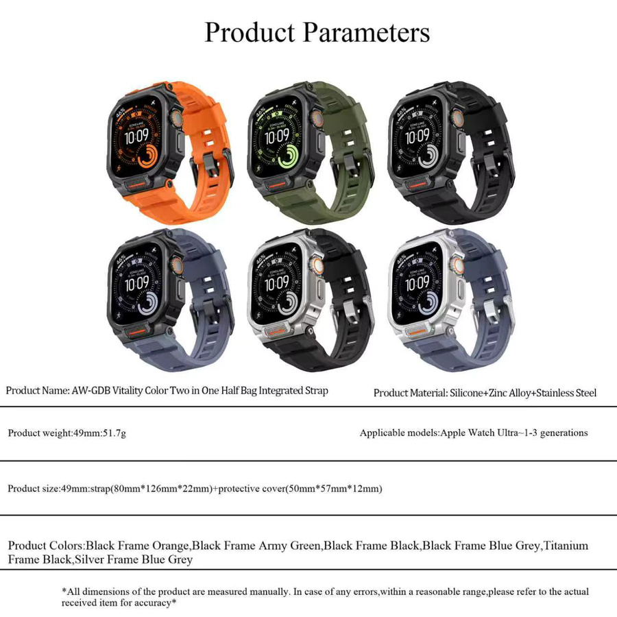 Schutzhülle Silikon, matte Metallpolsterung, für Apple Watch 49 mm, Unisex - Bild 5