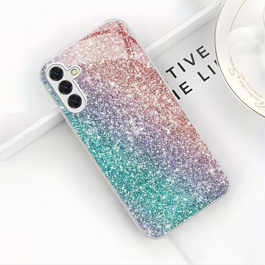 Glitzernde versilberte Handyhülle für Samsung Galaxy S26 S25 S24 S22 S21 S20 in Mehrfarbig - Bild 2